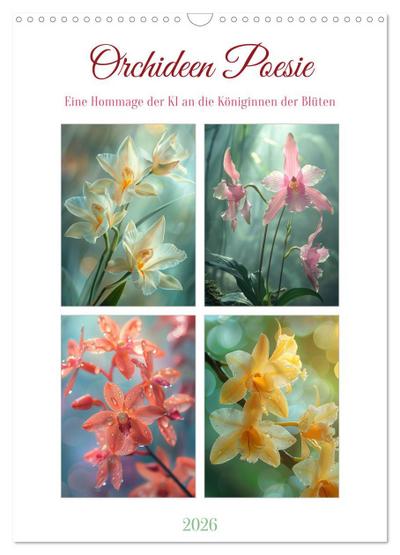 Orchideen Poesie (Wandkalender 2026 DIN A3 hoch), CALVENDO Monatskalender