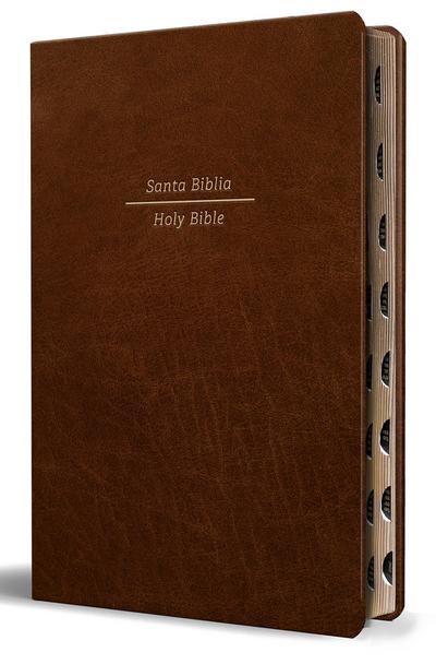 Biblia Bilingüe Reina Valera 1960 (Esv) Letra Grande Símil Piel Marrón Con Índice/ Bilingual Bible Rvr 1960 (Esv) Large Print Brown Leathersoft with Thumb