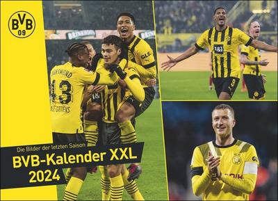 BVB Edition. Großer Wandkalender 2024. Einzigartiger Fotokalender mit allen Stars von Borussia Dortmund. Wandkalender XXL für Fußballfans. Querformat 68 x 49 cm.
