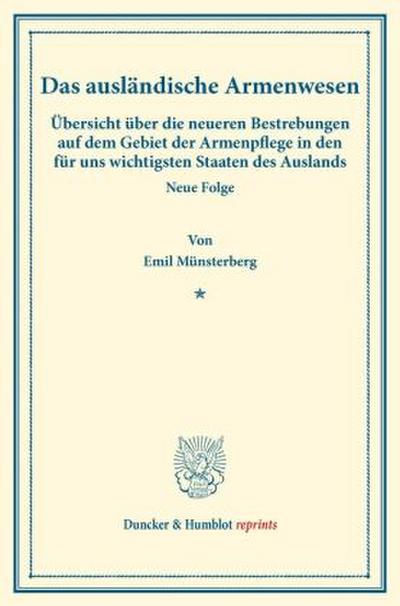 Das ausländische Armenwesen.