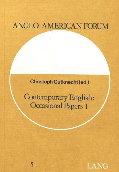 Contemporary English: Occasional Papers 1