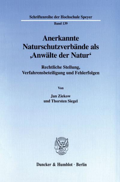 Anerkannte Naturschutzverbände als ’Anwälte der Natur’.