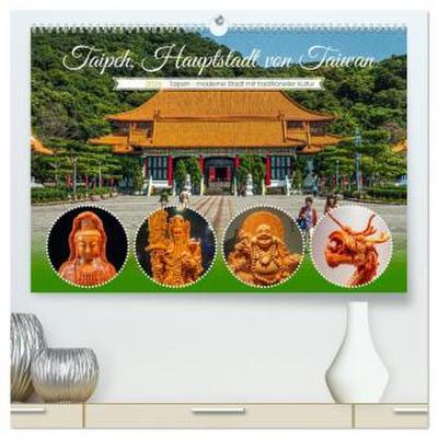 Taipeh, Hauptstadt von Taiwan (hochwertiger Premium Wandkalender 2026 DIN A2 quer), Kunstdruck in Hochglanz