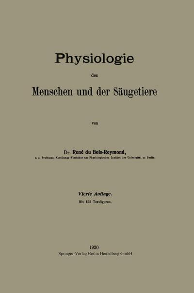 Physiologie des Menschen und der Säugetiere