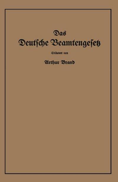 Das Deutsche Beamtengesetz (DBG)