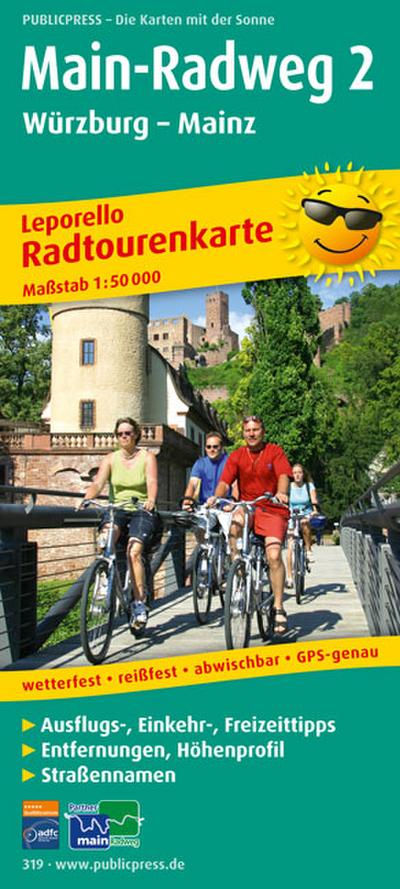 PublicPress Radwanderkarte Main-Radweg 2. Würzburg - Mainz. Leporello. Tl.2.