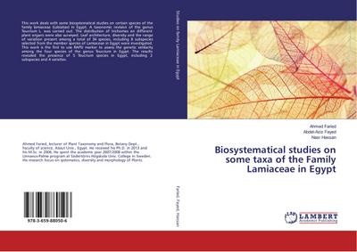 Biosystematical studies on some taxa of the Family Lamiaceae in Egypt