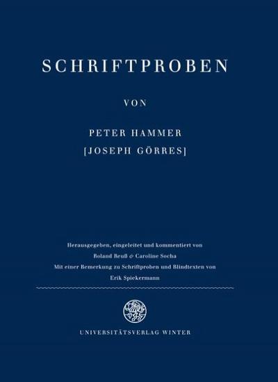 Schriftproben von Peter Hammer [Joseph Görres]