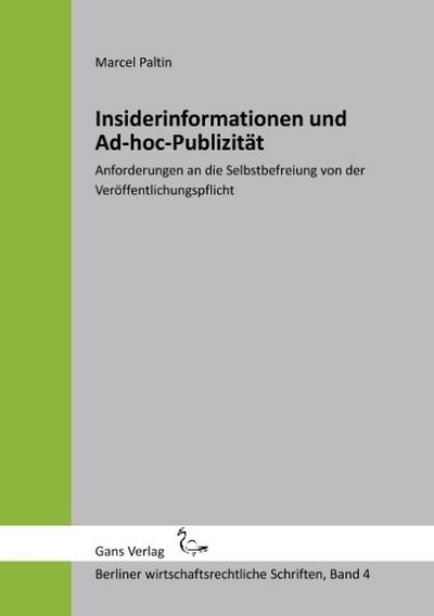 Insiderinformationen und Ad-hoc-Publizität