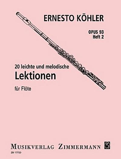 20 leichte und melodische Lektionen op. 93 für Flöte. H.2