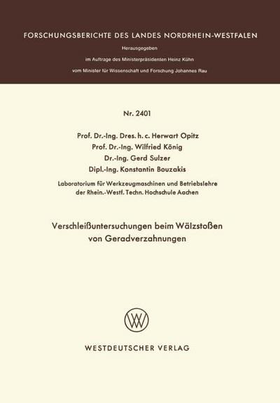 Verschleißuntersuchungen beim Wälzstoßen von Geradverzahnungen