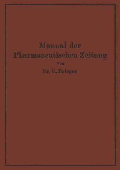 Manual der Pharmazeutischen Zeitung
