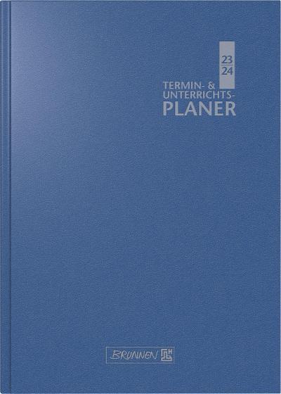 BRUNNEN 1075960304 Wochenkalender Lehrerkalender Termin- & Unterrichtsplaner 2023/2024 Lehrer-Sortiment 2 Seiten = 1 Woche Überformat A5: 17 x 24 cm Baladek-Einband blau