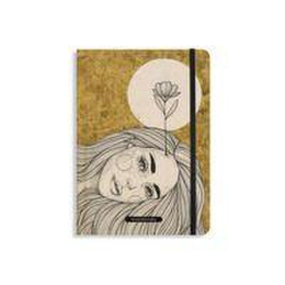 matabooks - Nachhaltiges A5 Notizbuch/Tagebuch/Bullet Journal/Schreibheft/Notebook aus Süßgraspapier - Nari Farbe: Sunrise Gold (punktiert)