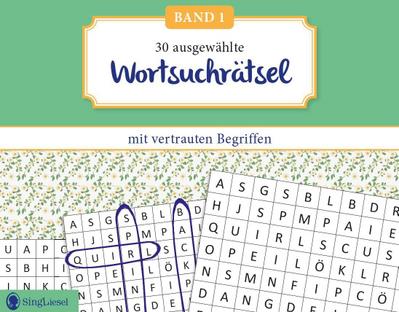 Wortsuchrätsel für Senioren mit vertrauten Begriffen. Rätselspaß, Beschäftigung und Gedächtnistraining für Senioren. Auch mit Demenz. Großdruck 