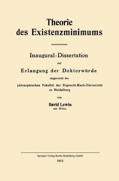 Theorie des Existenzminimums