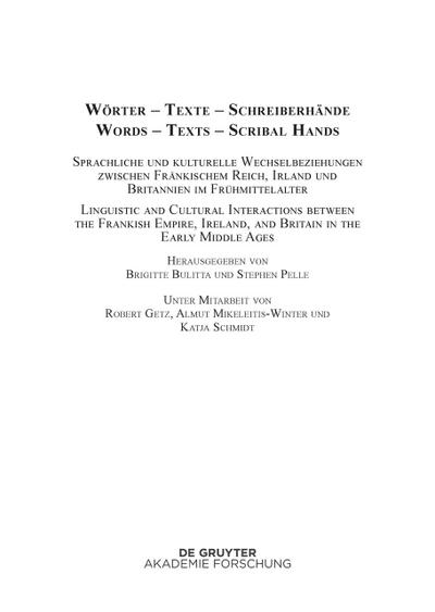 Wörter - Texte - Schreiberhände / Words - Texts - Scribal Hands