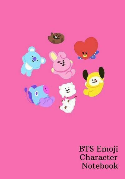 Bts Emoji Character Notebook: College Ruled Line Paper, 7 X 10 Size