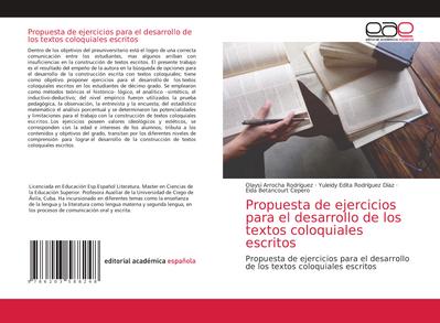 Propuesta de ejercicios para el desarrollo de los textos coloquiales escritos