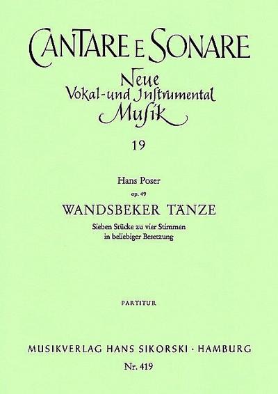 Wandsbeker Tänze op.497 Stücke für 4 Instrumente