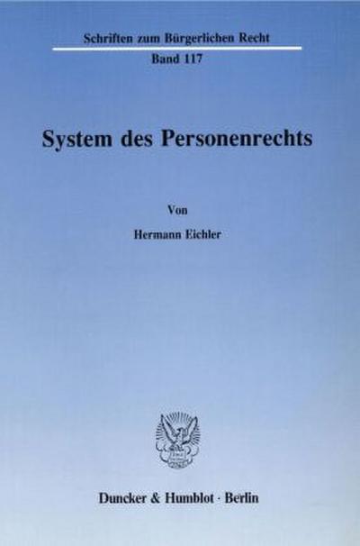 System des Personenrechts.
