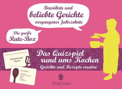 Die große Quiz-Spiel rund ums Kochen für Senioren. Das Spiel rund um bekannte Gerichte früherer Tage für Senioren. Auch mit Demenz. Spiele Box mit 100 Karten.