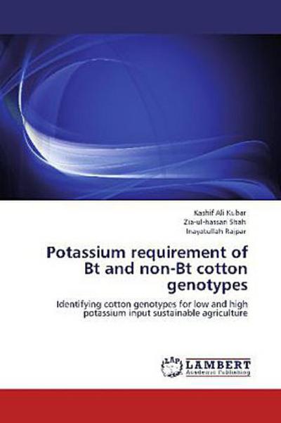 Potassium requirement of Bt and non-Bt cotton genotypes