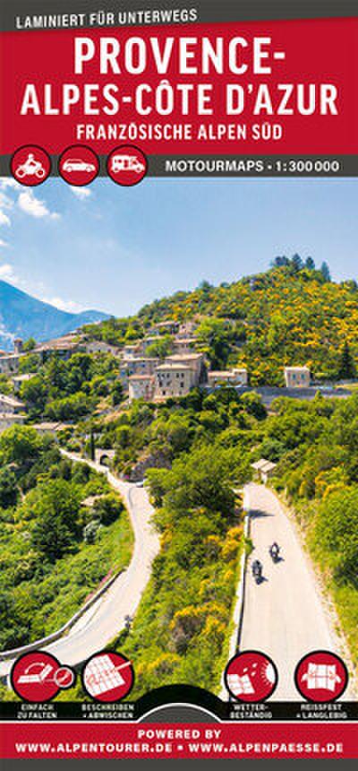 MoTourMaps Provence-Alpes-Côte d’Azur (Französische Alpen Süd) Auto- und Motorradkarte 1:300.000