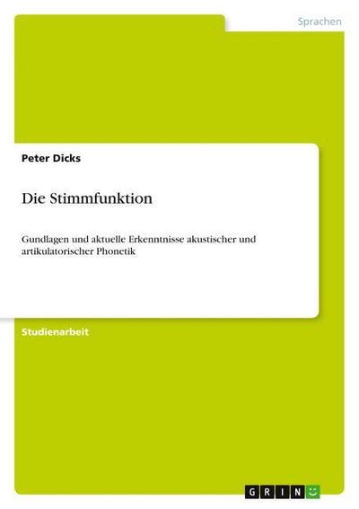 Die Stimmfunktion