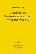 Demokratische Staatsrechtslehrer in der Weimarer R
