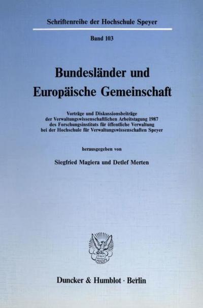 Bundesländer und Europäische Gemeinschaft.