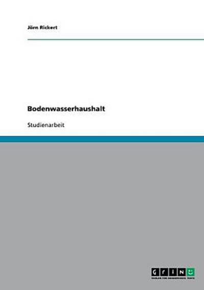 Bodenwasserhaushalt