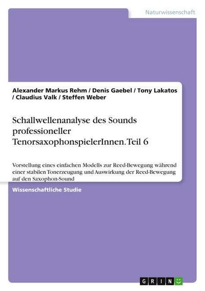 Schallwellenanalyse des Sounds professioneller TenorsaxophonspielerInnen. Teil 6