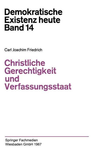 Christliche Gerechtigkeit und Verfassungsstaat