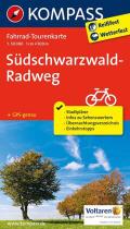 KOMPASS Fahrrad-Tourenkarte Südschwarzwald-Radweg 1:50.000: Leporello Karte, reiß- und wetterfest