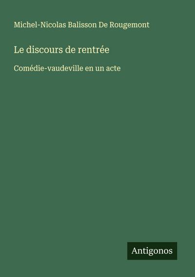 Le discours de rentrée