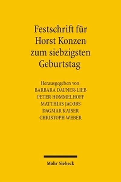 Festschrift für Horst Konzen zum siebzigsten Geburtstag