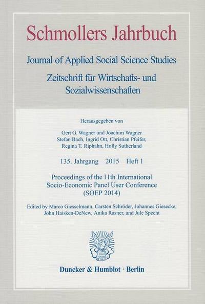 Proceedings of the 11th International Socio-Economic Panel User Conference (SOEP 2014).