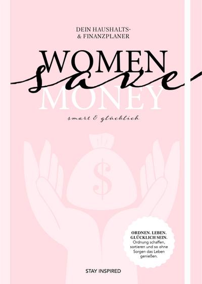 Women save Money | Haushalts- und Finanzplaner für Frauen inkl. Spar-Tipps und Spar Challenge für Einnahmen und Ausgaben | Rosa Budgetplaner für 1 Jahr