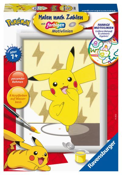Ravensburger Malen nach Zahlen 20084 - Pikachu - Pokémon Motiv für Kinder ab 7 Jahren