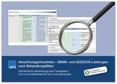 Abrechnungschecklisten - BEMA- und GOZ/GOÄ-Leistungen nach Behandlungsfällen