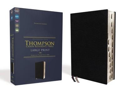 Niv, Thompson Chain-Reference Bible, Large Print, Bonded Leather, Black, Thumb Indexed, Red Letter, Comfort Print