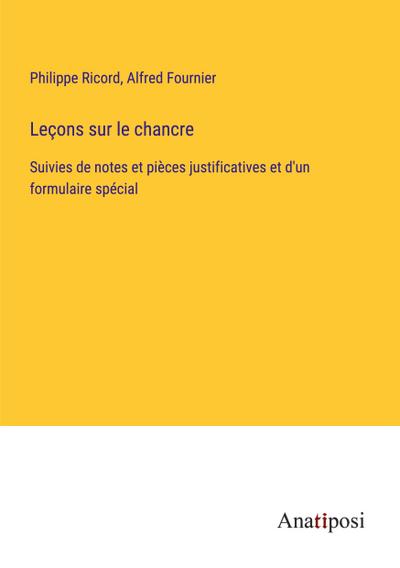 Leçons sur le chancre