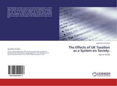 The Effects of UK Taxation as a System on Society:
