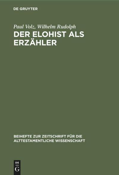 Der Elohist als Erzähler