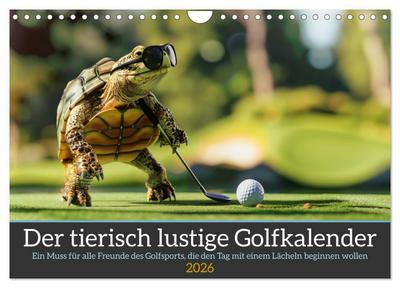 Der tierisch lustige Golfkalender (Wandkalender 2026 DIN A4 quer), CALVENDO Monatskalender