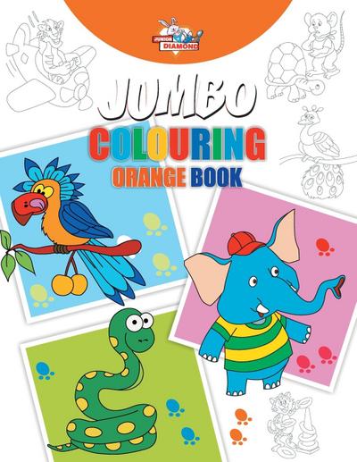 Jumbo Colouring Orange  Book  for 4 to 8 years old  Kids | Best Gift to Children for Drawing, Coloring and Painting