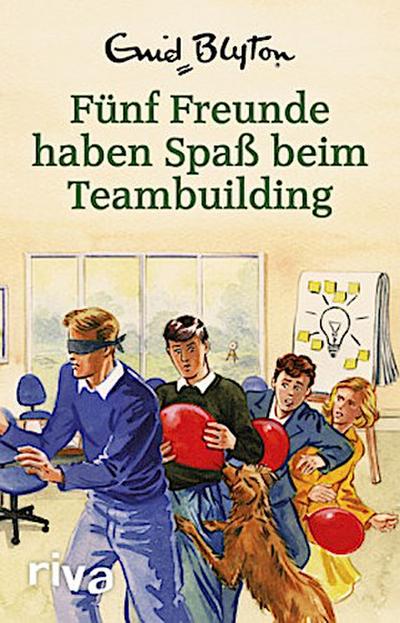 Fünf Freunde haben Spaß beim Teambuilding