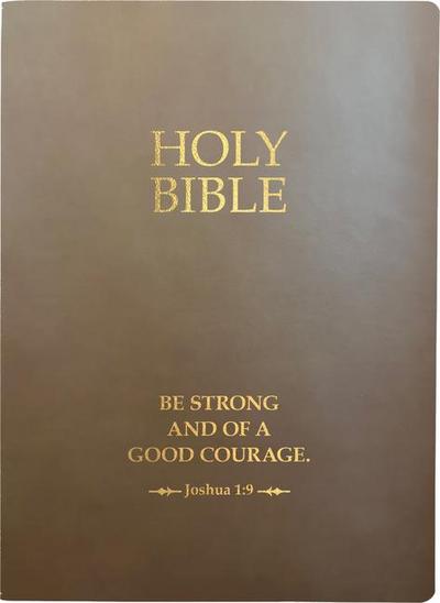 KJV Holy Bible, Be Strong and Courageous Life Verse Edition, Large Print, Coffee Ultrasoft