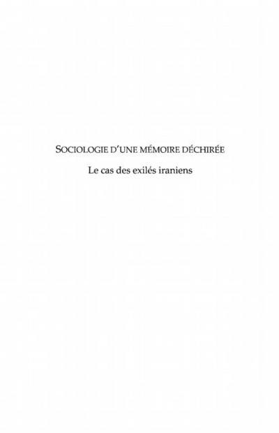 Sociologie d’une memoire dechiree - le c